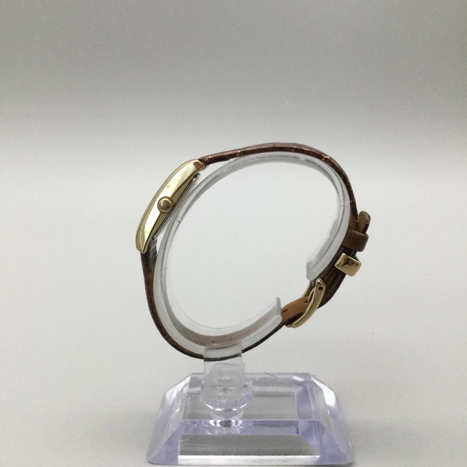 Reloj Kenneth Cole New York Mujer 15mm Tanque Tono Dorado Cuero Marrón Batería Nueva Foto 3 de 4