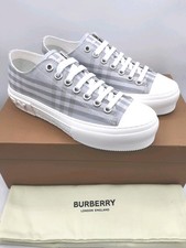 BURBERRY Jack Hombre Lona Zapatillas bajas Gris Cuadros UK 6 US 7 EU 40 $650