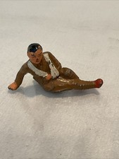 GREY IRON Dimestore Toy Soldier RARE G97 WOUNDED SITTING Barclay Manoil