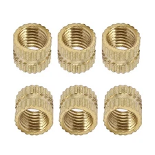100 PACK M5x0.8mm Female Knurled Insert Nuts Brass Threaded Embedment Nuts