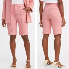 LEVI'S Riviera Shorts Bermuda Shorts Twill Rose Pink Mid Rise Stretch Relaxed