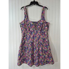 Old Navy Floral Fit & Flare Mini Dress XL Tall Multicolor Smocked Sun Dress