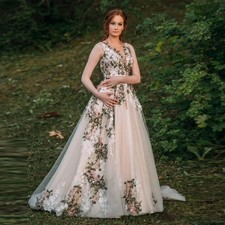 Fairy Long Prom Gown Dress Wedding dresses Applique Party Prom Gowns Women