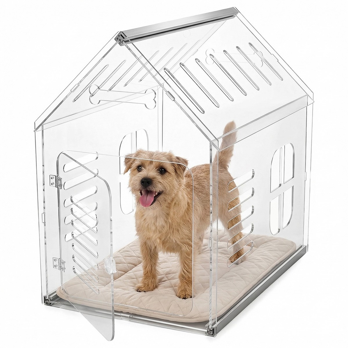 Acrylic Dog House,Clear Dog Crate,Modern Indoor Dog Kennel