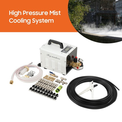 #ad 860PSI High Pressure Mist Cooling System Pump 180W with 20pc Nozzle Fog Cooler $544.26