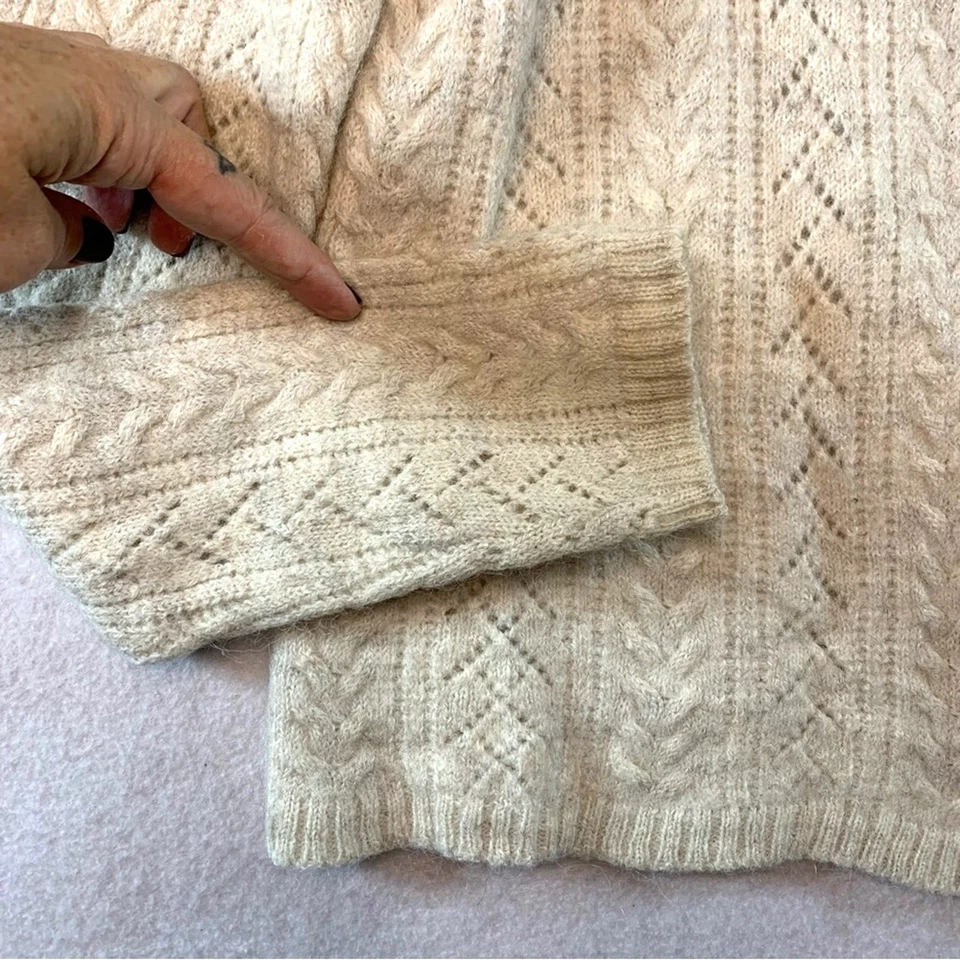 VTG Jones NY Country Women Open Knit Button Sweater XS/S Alpaca Wool Blend - Image 3 of 4