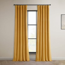 Heritage Plush Velvet Curtains 96 Inches Long Room Darkening Curtains for Bed...