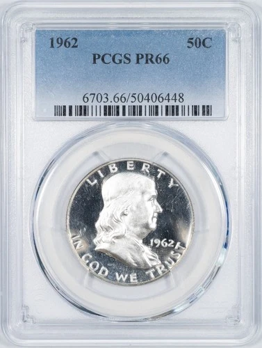 1962 PCGS PR66 Benjamin Franklin Silver Half Dollar Gem Proof
