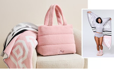 Victoria's Secret Pink Sherpa Blanket 50" x 60"  Large Tote Set Fall 2025 NIP