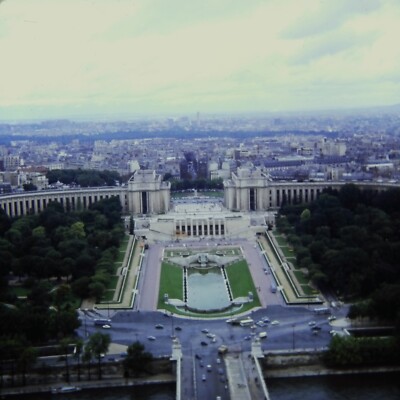 Vintage 126mm Photo Slide Aerial Shot from Eiffel Tower Paris France 1960s top