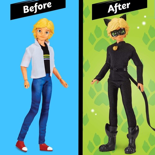 Miraculous Ladybug Superhero Secret Adrien with Cat Noir Outfit Playmates NEW - Picture 3 of 5