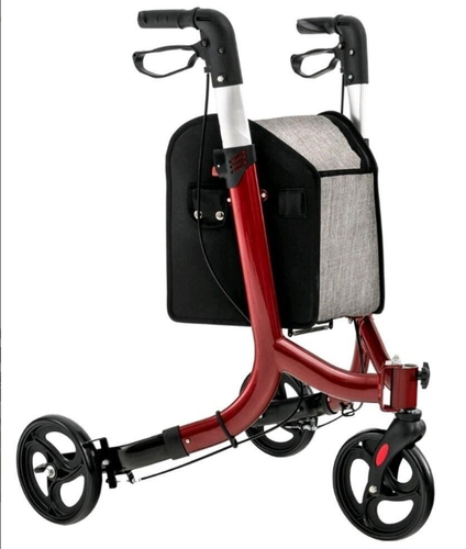 3 Wheels Rollator Walker for Seniors, Lightweight Aluminum Foldable Rolling