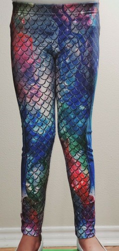 NEW 3D Mermaid GIRLS Leggings, Costume, Dance Cheerleader Play Time Gym (4T-12) - Picture 6 of 12