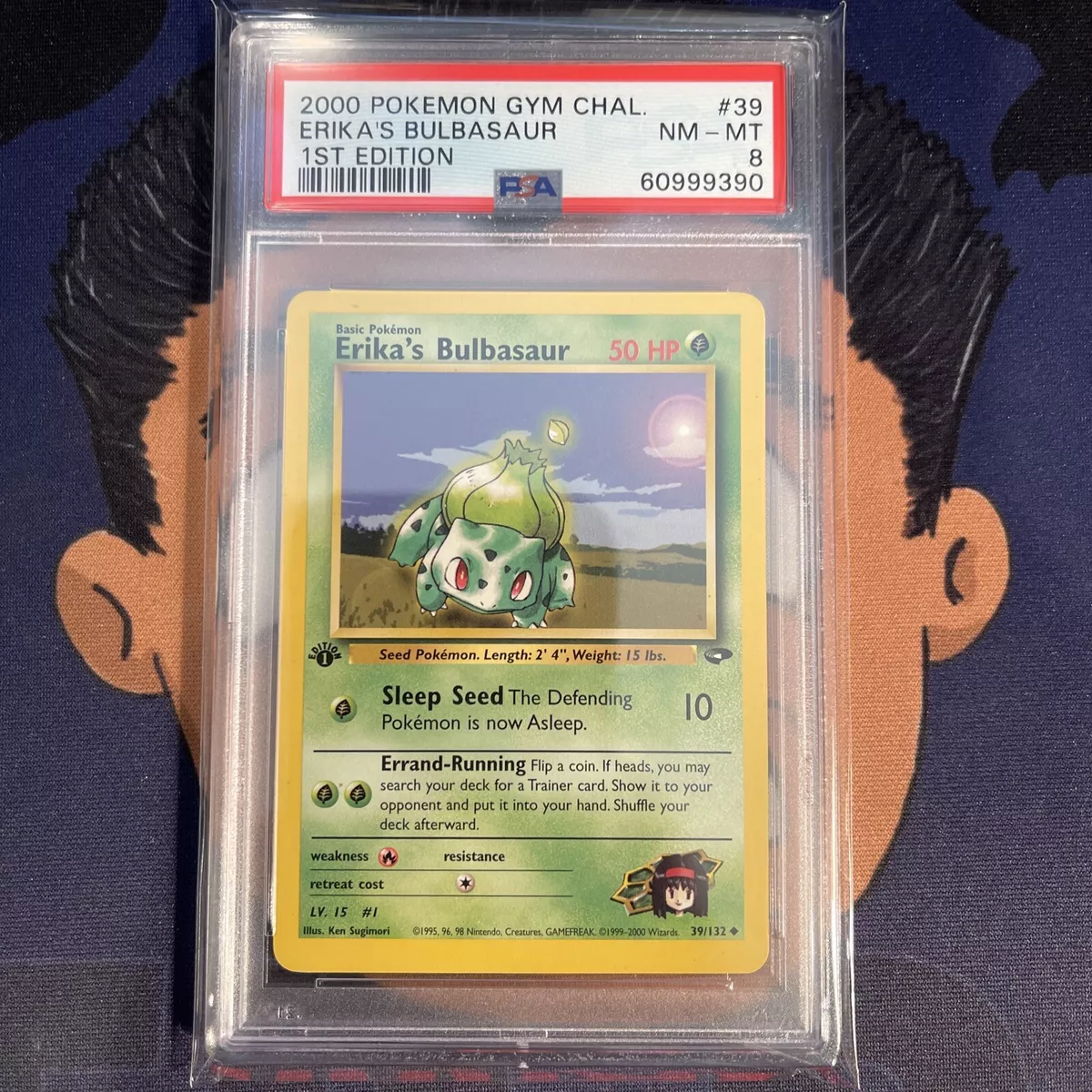 PSA 8 - Pokemon Card - Gym Challenge 39/132 - ERIKA'S BULBASAUR