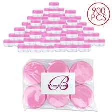 900 Pieces 15G/15ML Round Clear Cosmetic Cream Sample Jars Pink Lids BPA Free