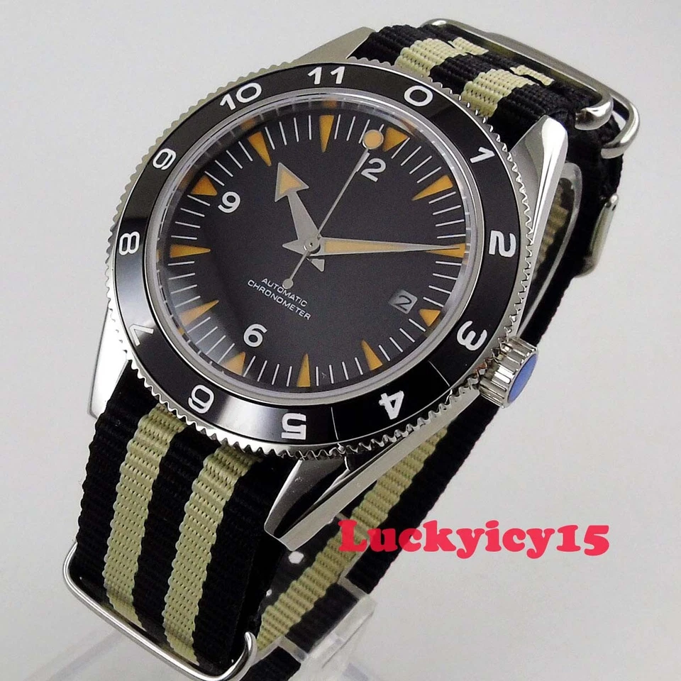 Luxury 41mm black dial sapphire crystal Miyota Automatic movement men's watch - Image 2 of 4