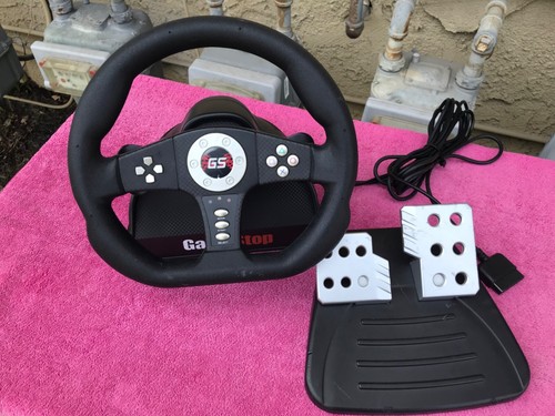 GameStop GS Wired Black Racing Steering Wheel With Pedals For PlayStation 2  PS2 | eBay