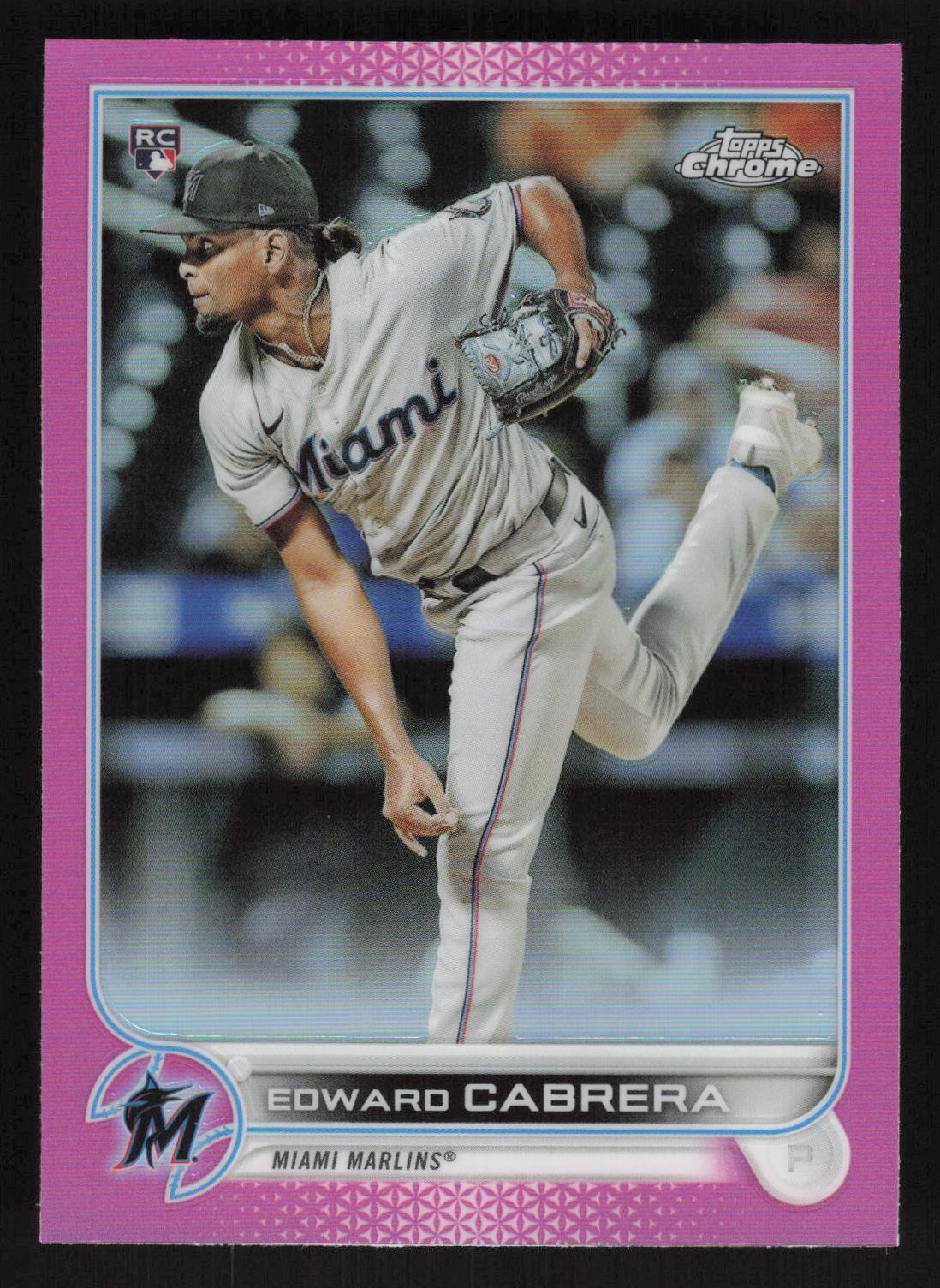 2022 Topps Chrome Sonic #64 Edward Cabrera  Pink Refractor RC Card TCCCX