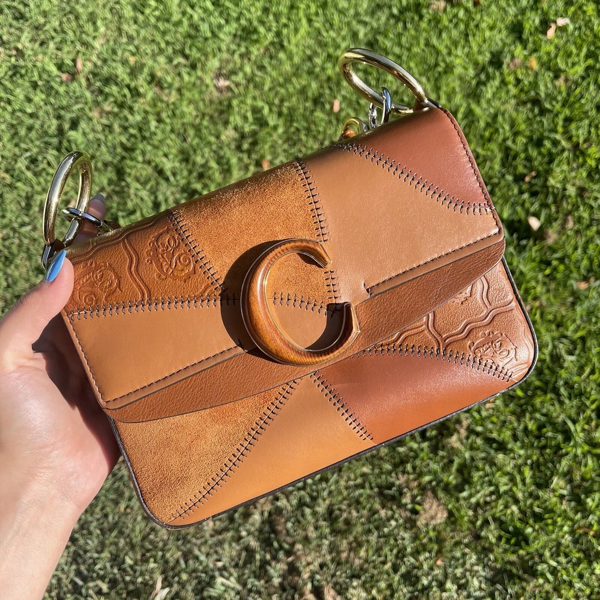 Chloe small c double carry bag Patchwork Shoulder Bag | eBay