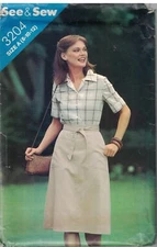 3204 Butterick SEWING Pattern Misses Shirt Skirt See & Sew Vintage Casual OOP