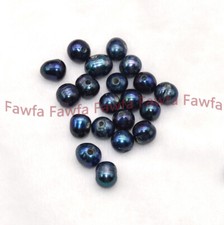 Wholesale Big Hole 2mm Drilled Natural 9-10mm South Sea Black Pearl Loose Beads