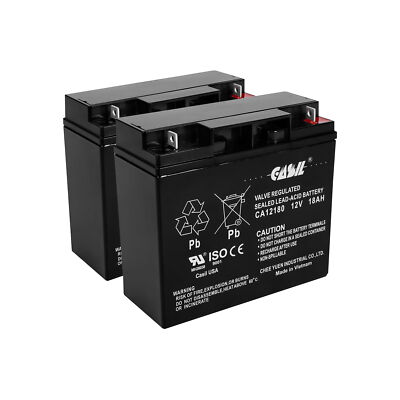 2 Pack Casil 12V 18AH T1 for Solaris Electric Lawn Mower Battery 24V B Lite Le