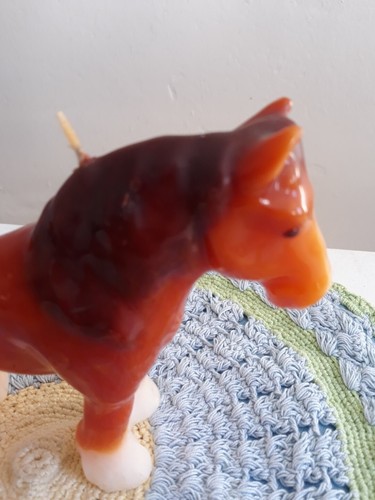 Vintage Clydesdale Horse Candle Hard Wax 5.5 x 6.5" Never Burned RARE - Picture 9 of 12