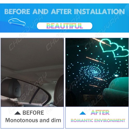 16W Twinkle RGBW Fiber Optic Star Ceiling Kit LED Meteor Light 300pcs 2m 0.75mm - Picture 13 of 20