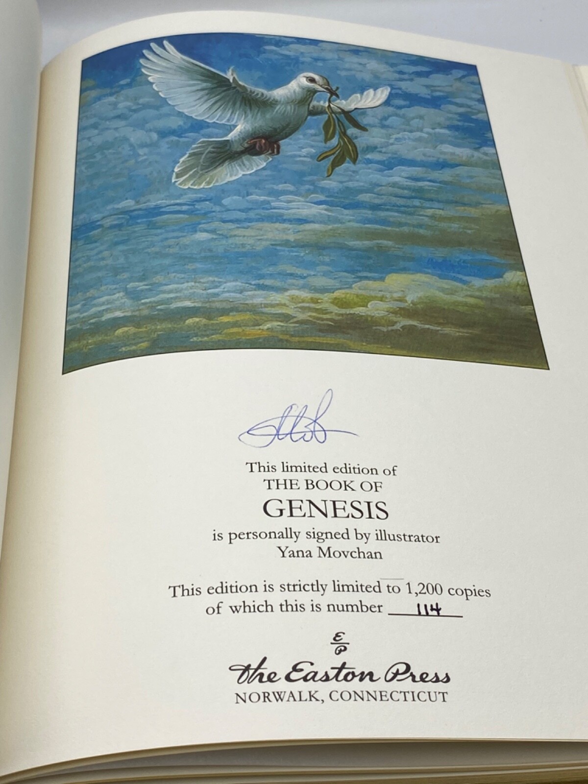 🖊SIGNED Easton Press BOOK OF GENESIS King James BIBLE Collectors