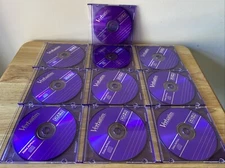 New Verbatim CD R Colors Purple lot of 10 Data Life 80 Min per Disc Slimcases