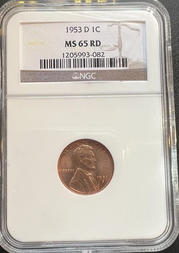 1953-D 1C Lincoln Wheat Cent NGC MS 65 RD