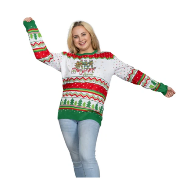 Womens Teenage Mutant Ninja Turtles TMNT "Holiday Heroes" Ugly Christmas Sweater