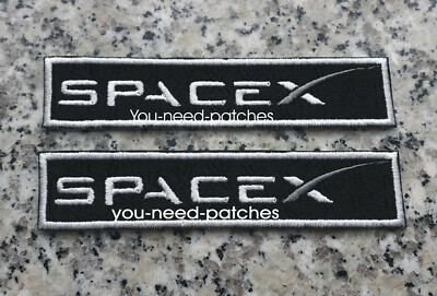 NASA Space logo Crew Dragon DM-2 Space Mission sew on 2stk Patch Aufnäher