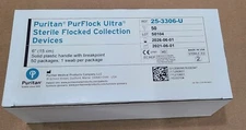 Puritan PurFlock Ultra 6" Sterile Flock Swabs 80mm Break Box of 50 # 25-3306-U