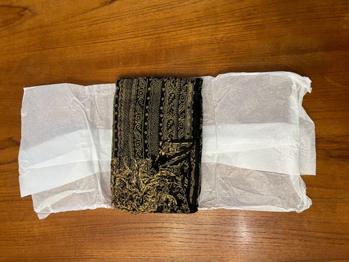 Fancy Gold and Black Scarf from India (Never Worn) - Picture 7 of 7