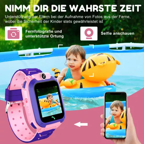 Kinder Telefonuhr Smartwatch GPS LBS Uhr SOS SIM Wasserdicht Kids Armbanduhr - Bild 6 von 11