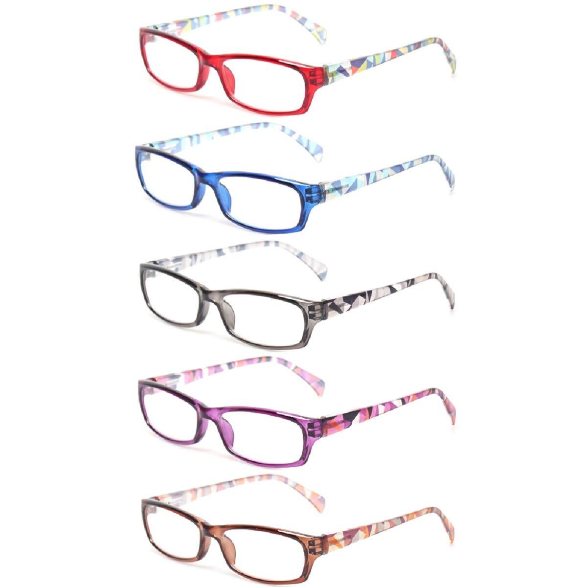 Reading Glasses 5 Pairs Fashion Ladies Readers Spring Hinge with Pattern Prin...-image