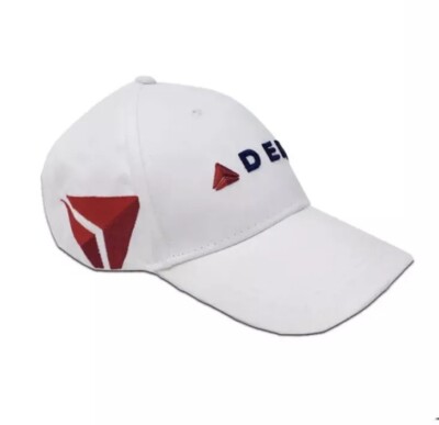 Delta Airlines Black Red White Embroidered Widget Adjustable Baseball Cap Hat