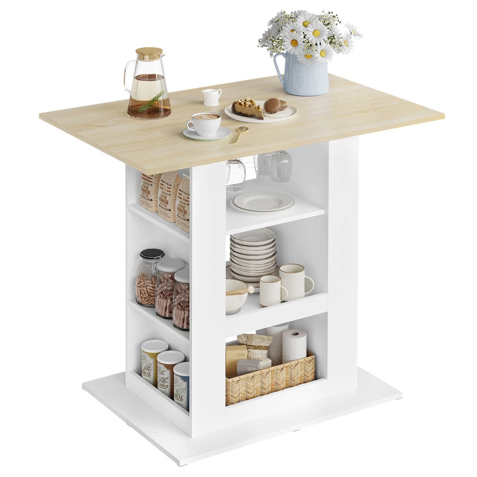 WOLTU Bartisch mit 3 Ablagefächern Stehtisch Esstisch Küchentheke Tresentisch - Bild 2 von 4