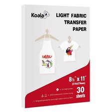Koala Light T-shirt Transfer Paper 8.5x11 30 PK Iron-on Printable Heat Transfer