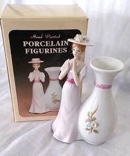 Porcelain Hand Painted Collectable Figurine / Bud Vase in original box ~Vintage