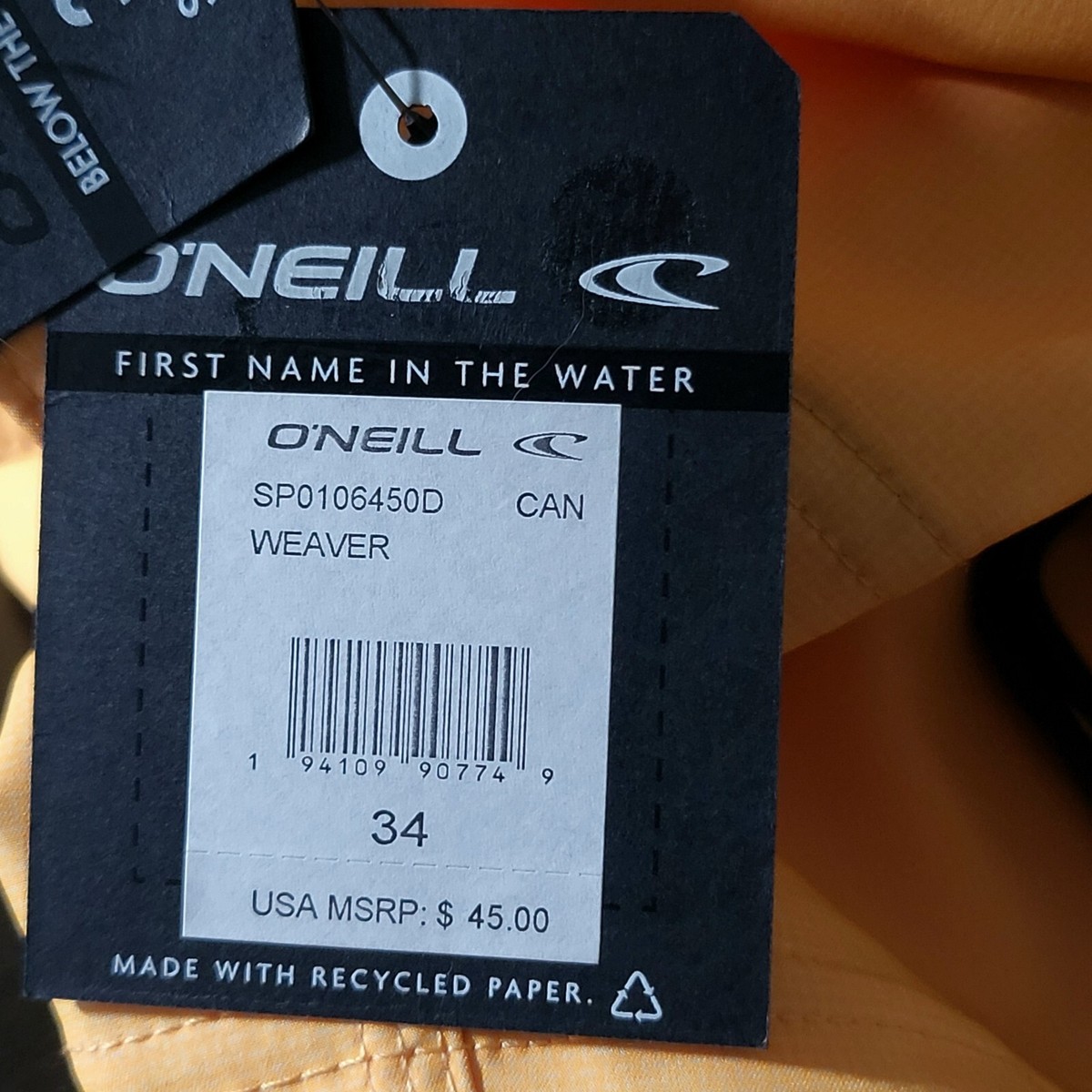 NWT O'NEILL Weaver Board Shorts Hyperdry Orange Men's Size NWT O'NEILL Weaver Board Shorts Hyperdry Orange Men's Size