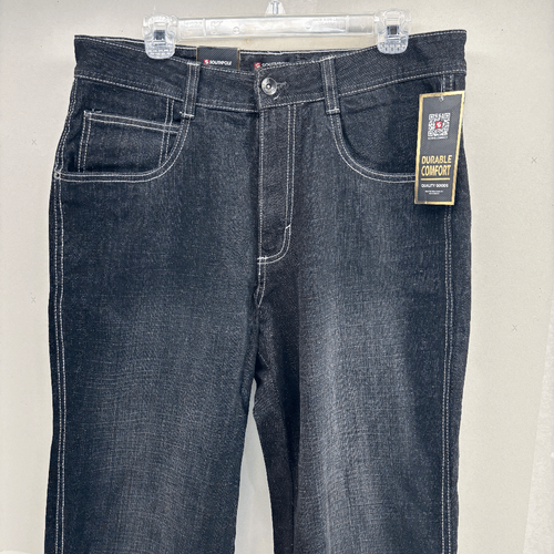 South Pole Jeans Mens 34x32 Baggy Denim Faded Relaxed Fit Black White Stitch NWT - Picture 2 of 10