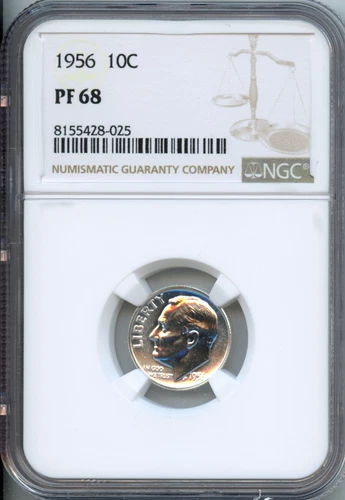 NGC - Roosevelt Dime - 10c - 1956 - PF-68