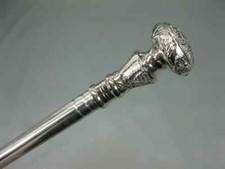 Silver Stainless Steel Walking Stick Noble Cane Vintage Luxury Handmade Gift
