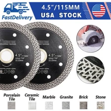 Diamond Turbo Saw Blade 2pcs 4.5'' Tile Cutting Disc for Marble Ceramic Granite