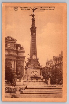 Brussels Belgium Anspach Memorial Albert Postcard c1930s
