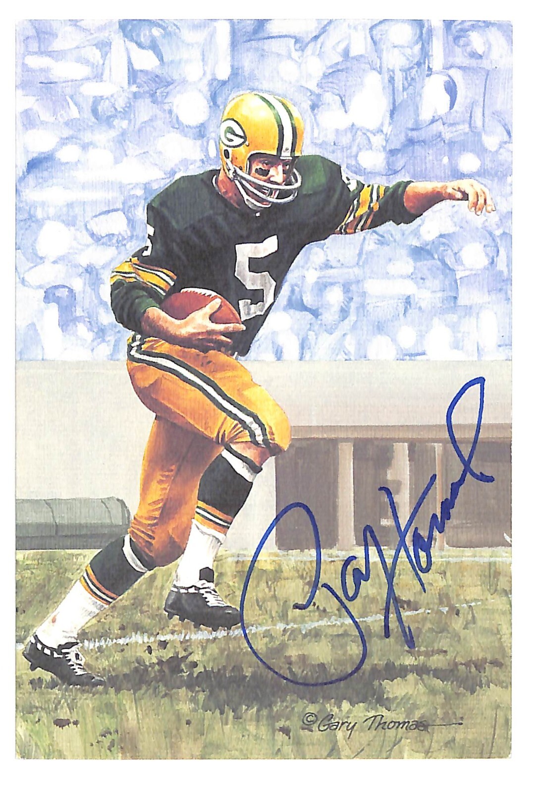 Paul Hornung Autographed Signed Green Bay Packers Goal Line Art Card GLAC Packers PSA/DNA 100283 