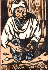 Japan Art "  Kiso Magome-juku Gifu'' Lot of 4, with Cover,Woodblock Postcard＃999