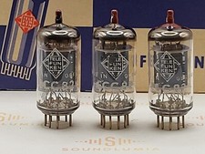 Telefunken Ecc82 Ribbed Plates Red Tip Matched Trio - ◇ Base - Berlin '61 - Nos